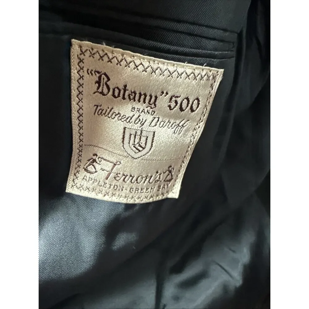 Botany Men's Vintage 500 Charcoal Trench Coat Size 40R